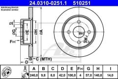 DİSK FREN AYNASI ARKA EFD4050 ASTRA-G 1.6 (4 BİJON)