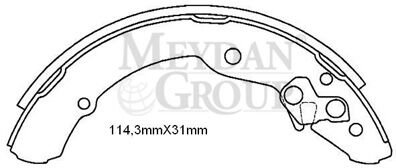 VOLKSWAGEN CADDY- 96/03; ARKA FREN PABUCU (114,3X31) (BRAMAX) 1J0698525