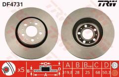 DİSK FREN AYNASI ÖN DF4731 S60 2.3 T5 2.4 T5 2.5T AW 2.4D 2.4D HAVALI