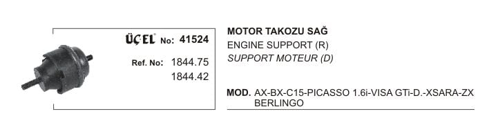 MOTOR TAKOZU 41524 PARTNER YAĞLI HİDROLİK 1844.75 1844.42