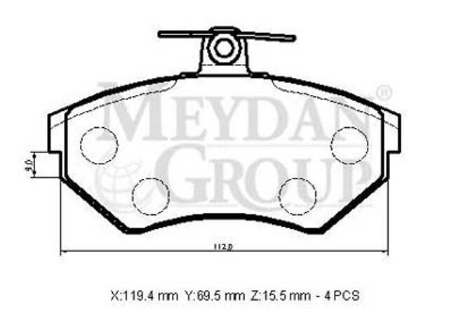 VOLKSWAGEN GOLF- 3- 92/98; ÖN FREN BALATASI (DİSK) (119,4X69,5X15,5) (BRAMAX) 357698151E