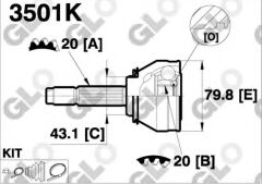 AKS KAFASI DIŞ 20500010 UNO 70 60 KÖRÜKLÜ