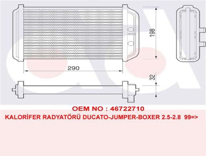 KALORİFER RADYATÖRÜ 346285 JUMPER BOXER DUCATO 99>06