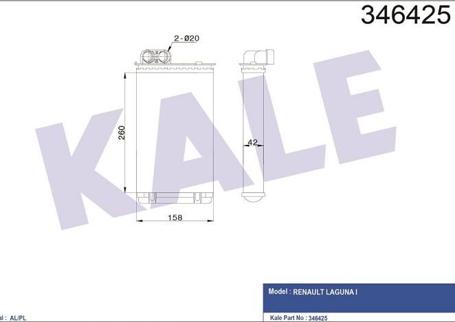 KALORİFER RADYATÖRÜ 346425 LAGUNA I 1.6 1.8 2.0 (95-01)